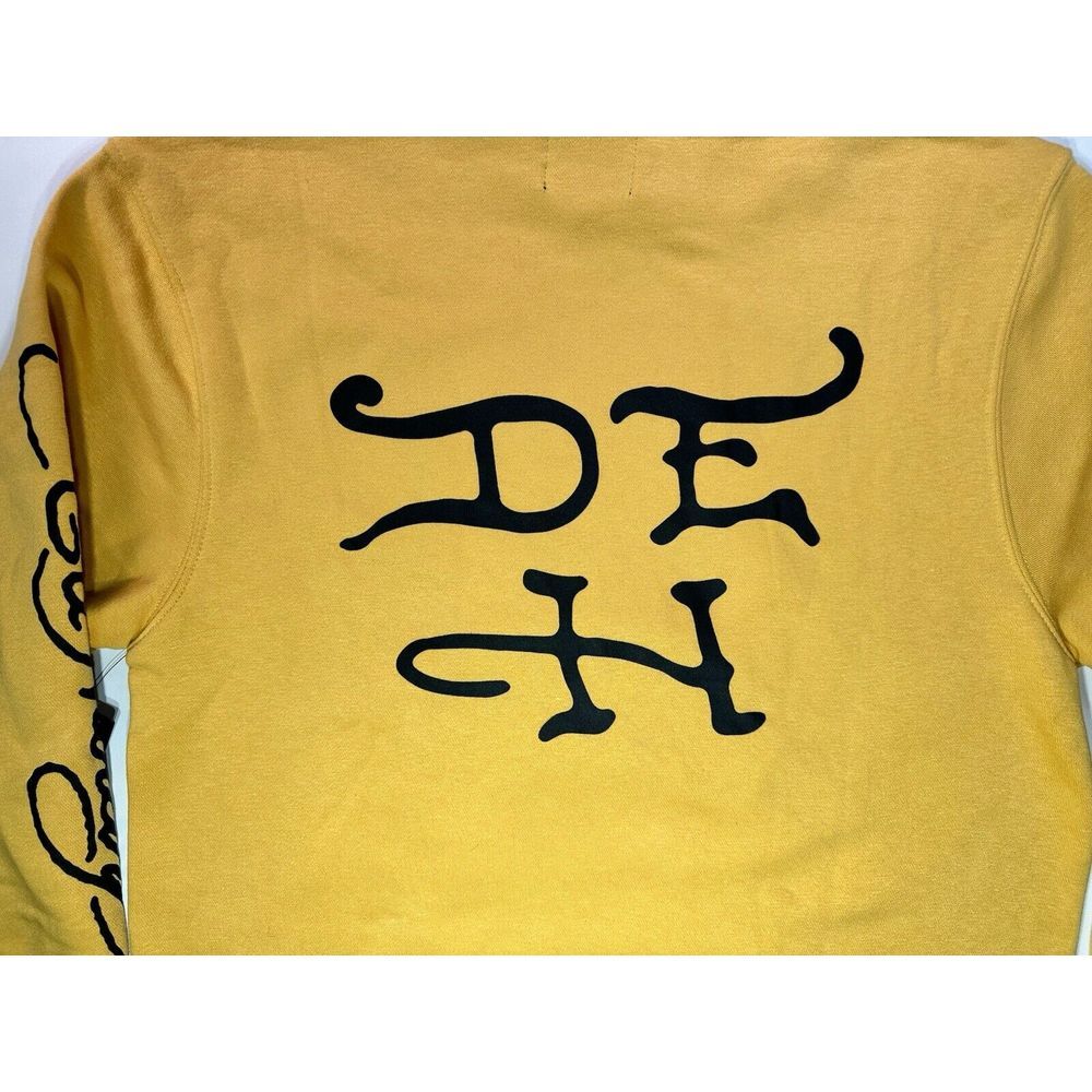 NWT Ed Hardy Retro Fire Tiger Tattoo Golden Yellow Hoodie Sweatshirt Mens Medium - Picture 6 of 9